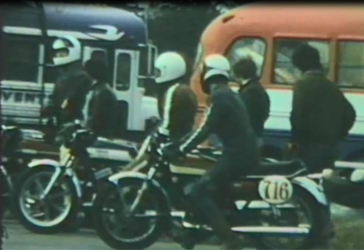Paddock and transporters at a vintage Shannonville race weekend
